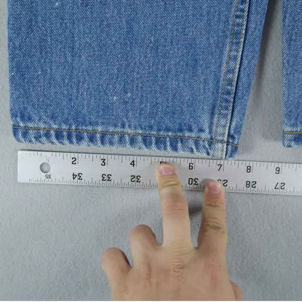 Vintage Y2K Levis 550 Relaxed Fit 33 x 30 Paint Thrashed Blue‎ Jeans Mens FLAW